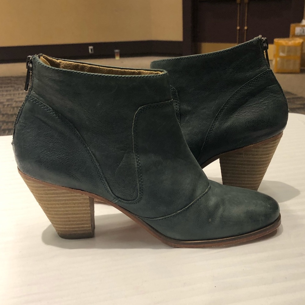 Emerald Green Italian Leather Booties